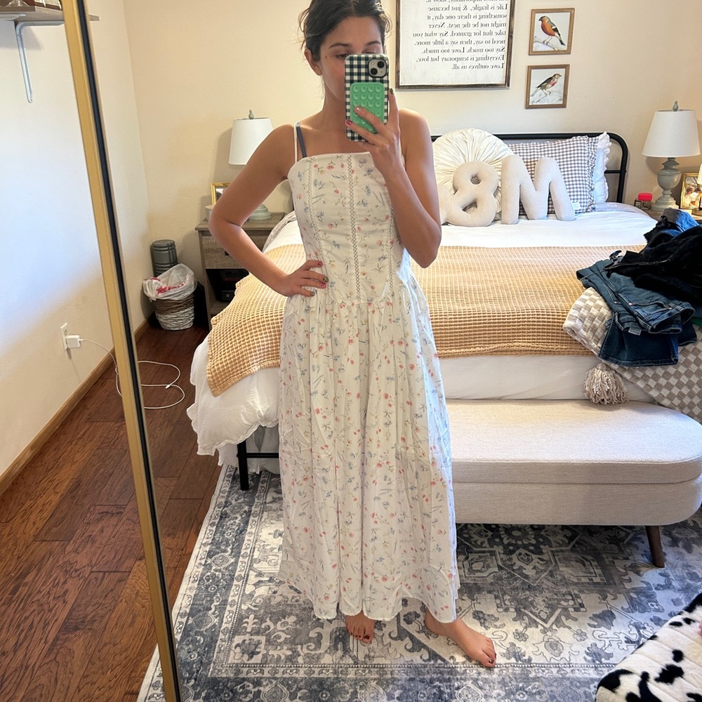 Floral White Maxi Dress